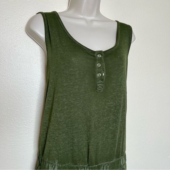 Harlow and Rose Woman Green Jumpsuit Sleeveless Elastic Waist Burnout Pockets 1X - Picture 3 of 16
